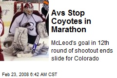 Avs Stop Coyotes in Marathon