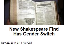New Shakespeare Find Has Gender Switch