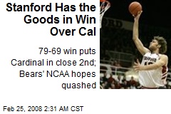 Stanford Has the Goods in Win Over Cal