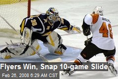 Flyers Win, Snap 10-game Slide