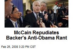 McCain Repudiates Backer's Anti-Obama Rant