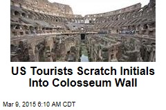 US Tourists Scratch Initials Into Colosseum Wall