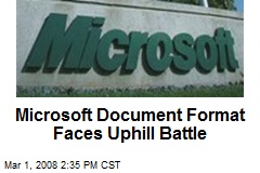 Microsoft Document Format Faces Uphill Battle