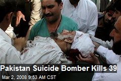Pakistan Suicide Bomber Kills 39