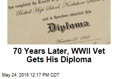 70 Years Later, WWII Vet Gets His Diploma
