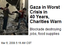 Gaza in Worst Crisis in 40 Years, Charities Warn