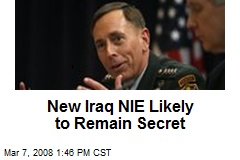 New Iraq NIE Likely to Remain Secret