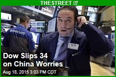 Dow Slips 34 on China Worries