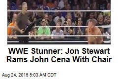 WWE Stunner: Jon Stewart Rams John Cena With Chair