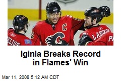 Iginla Breaks Record in Flames' Win
