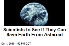 Scientists to See If They Can Save Earth From Asteroid
