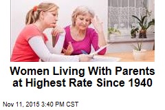 Women Living With Parents at Highest Rate Since 1940