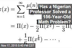 Has a Nigerian Professor Solved a 156-Year-Old Math Problem?