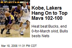 Kobe, Lakers Hang On to Top Mavs 102-100
