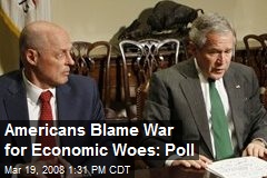 Americans Blame War for Economic Woes: Poll