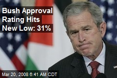 Bush Approval Rating Hits New Low: 31%