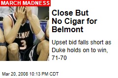 Close But No Cigar for Belmont
