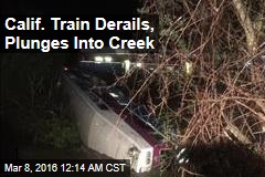 Calif. Train Derails, Plunges Into Creek