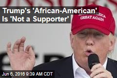 Trump&#39;s &#39;African-American&#39; Is &#39;Not a Supporter&#39;