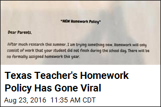 Texas Teacher&#39;s Edict: No Homework, Go Play Outside