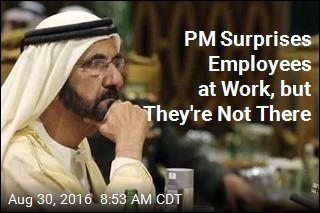 PM Surprises Employees at Work, but They&#39;re Not There