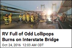 RV Full of Pot-Laced Lollipops Burns on Interstate Bridge