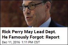 Rick Perry May Lead Dept. He Famously Forgot: Report