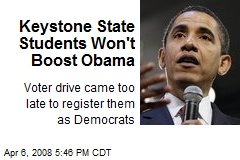 Keystone State Students Won't Boost Obama