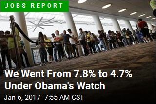 Obama Hands Trump a 4.7% Unemployment Rate
