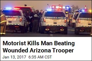 Motorist Kills Man Beating Wounded Arizona Trooper