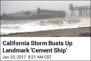 California Storm Busts Up Landmark &#39;Cement Ship&#39;