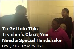 To Get Into This Teacher&#39;s Class, You Need a Special Handshake