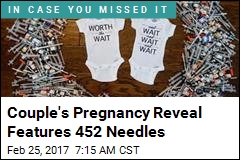 Couple&#39;s Pregnancy Reveal Features 452 Needles