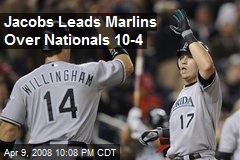 Jacobs Leads Marlins Over Nationals 10-4