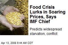 Food Crisis Lurks in Soaring Prices, Says IMF Chief