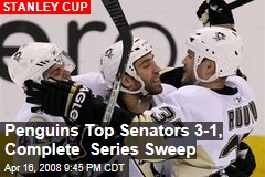 Penguins Top Senators 3-1, Complete Series Sweep