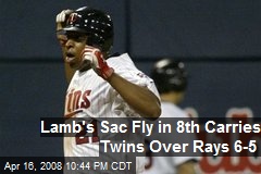Lamb's Sac Fly in 8th Carries Twins Over Rays 6-5