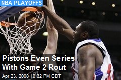 Pistons Even Series With Game 2 Rout