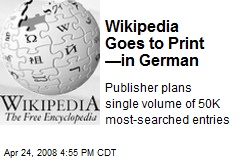 Wikipedia Goes to Print &mdash;in German