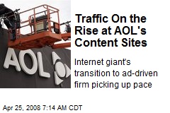 Traffic On the Rise at AOL's Content Sites