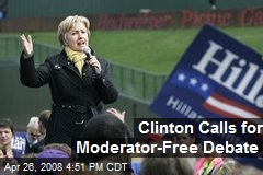 Clinton Calls for Moderator-Free Debate