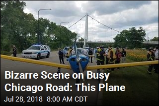 Bizarre Scene on Busy Chicago Road: This Plane