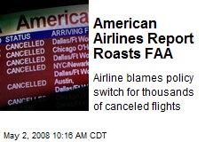 American Airlines Report Roasts FAA