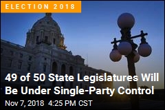 49 of 50 State Legislatures Will Be Under Single-Party Control