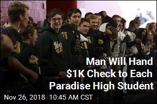 Man Will Hand $1,000 Check to Each Paradise High School Student