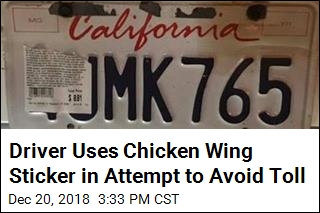 Driver Uses Chicken Wing Sticker in Attempt to Avoid Toll