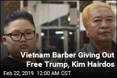 Hanoi Barber Giving Out Free Trump, Kim Hairdos