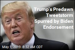 Trump&#39;s Predawn Tweetstorm Spurred by Biden Endorsement