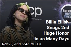 Billie Eilish Snags 2nd Huge Honor in as Many Days