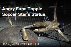 Angry Fans Topple Soccer Star&#39;s Statue